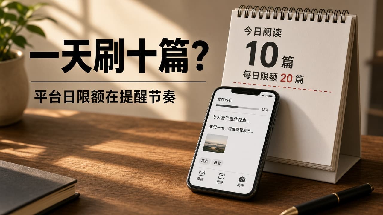 一天刷十篇？平台日限额其实在提醒节奏