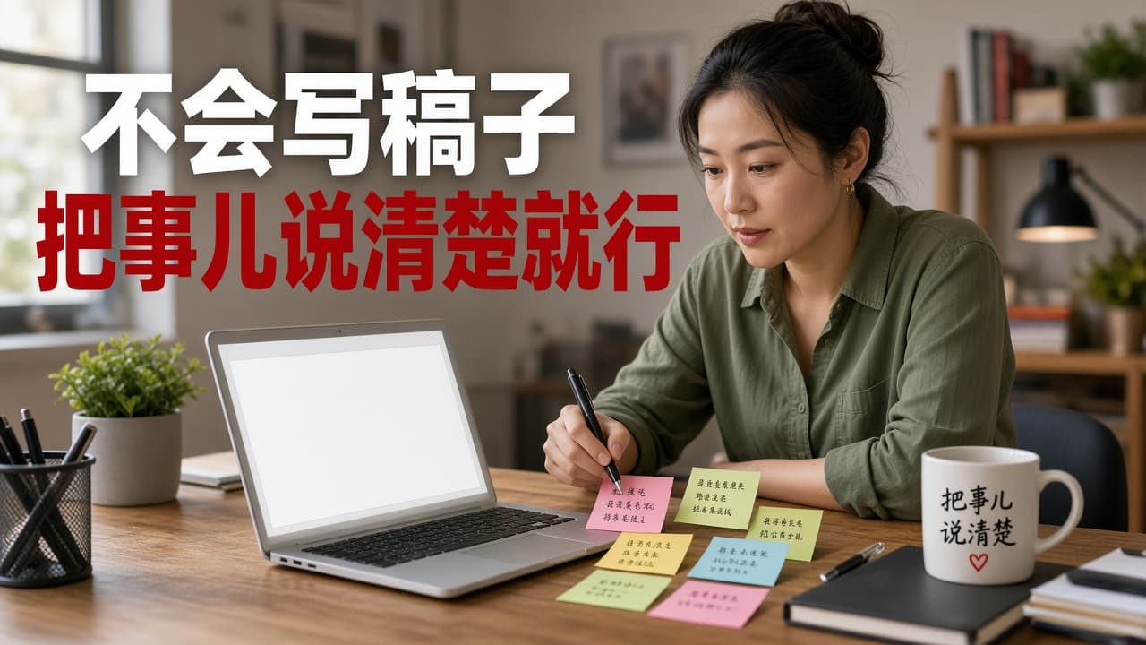 不会写稿子?你只要把事儿说清楚