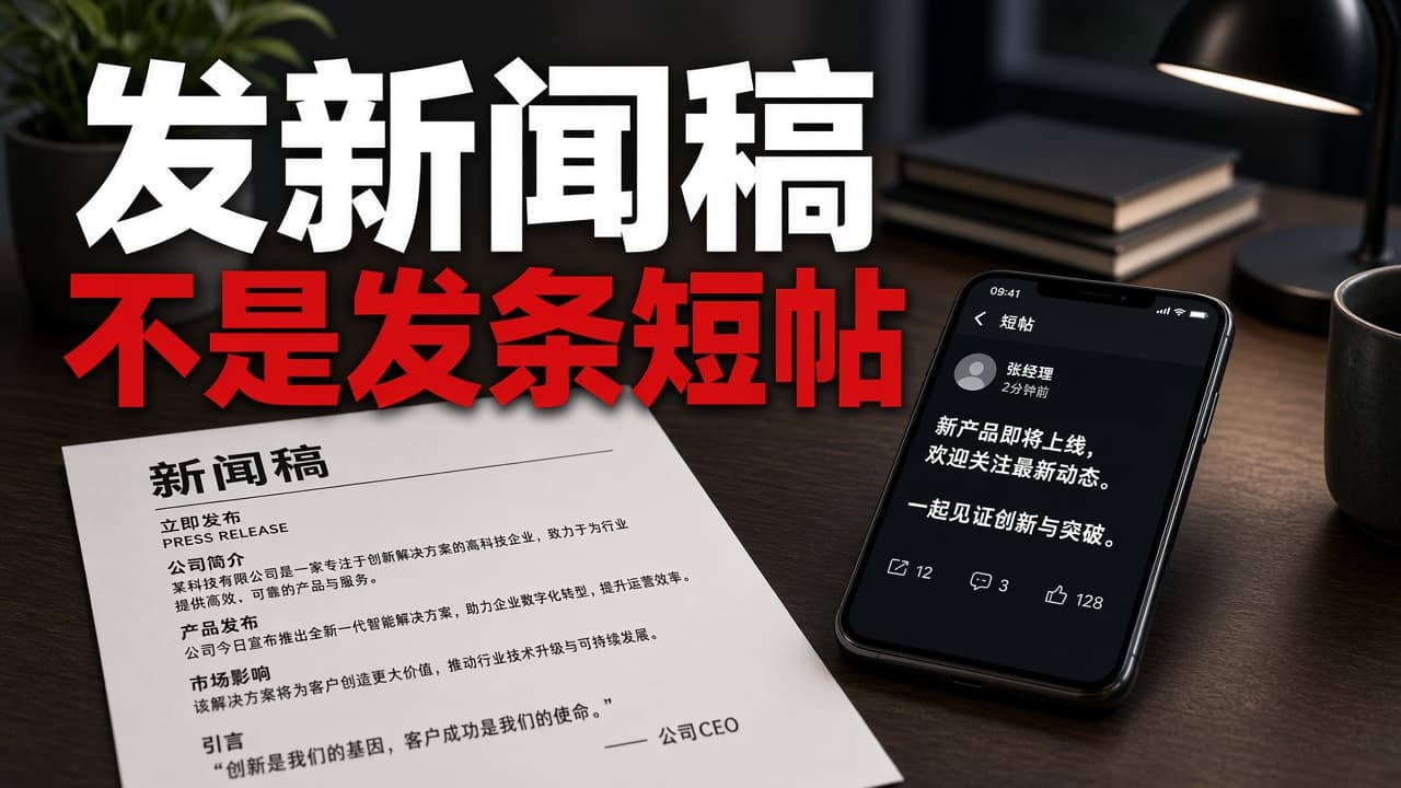 企业要「发新闻稿」,和随便发一篇短帖差在哪